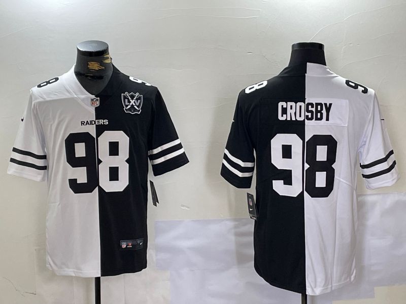 Men Oakland Raiders #98 Crosby Black White Nike 2024 Limited NFL Jersey style 2->oakland raiders->NFL Jersey